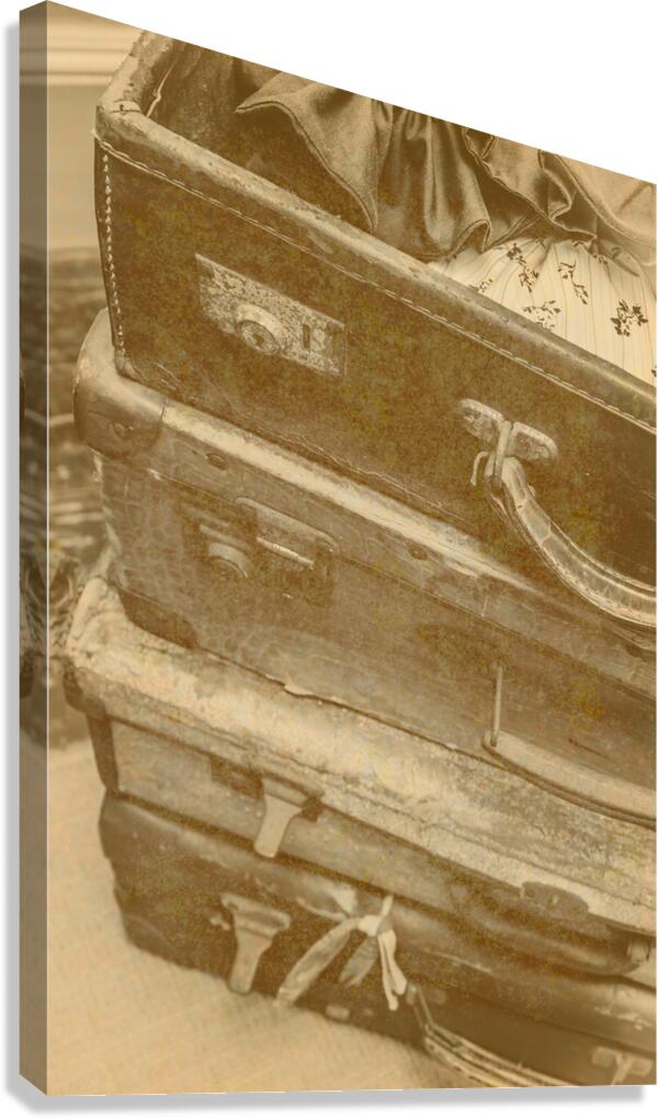 Vintage travel stack Canvas Print