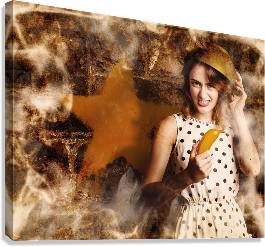 Creative cooking pin-up Canvas Print