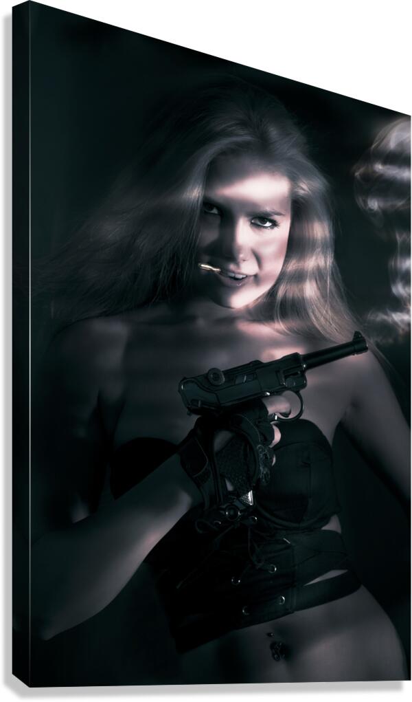 Sexy woman assassin Canvas Print