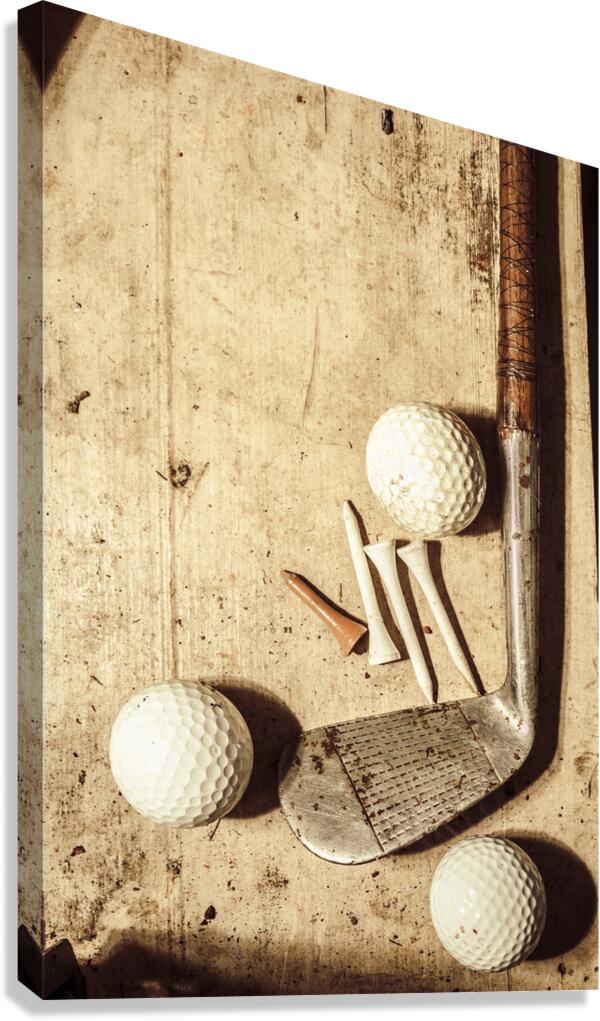 Rustic golf club memorabilia Canvas Print