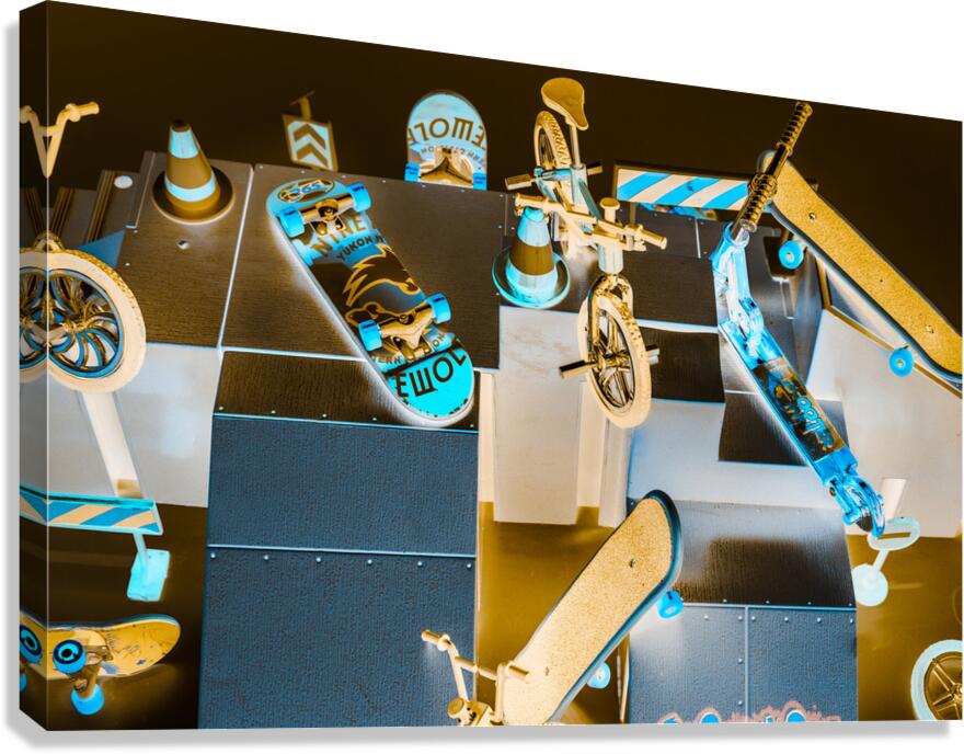 Color kick-flips and tricks Canvas Print