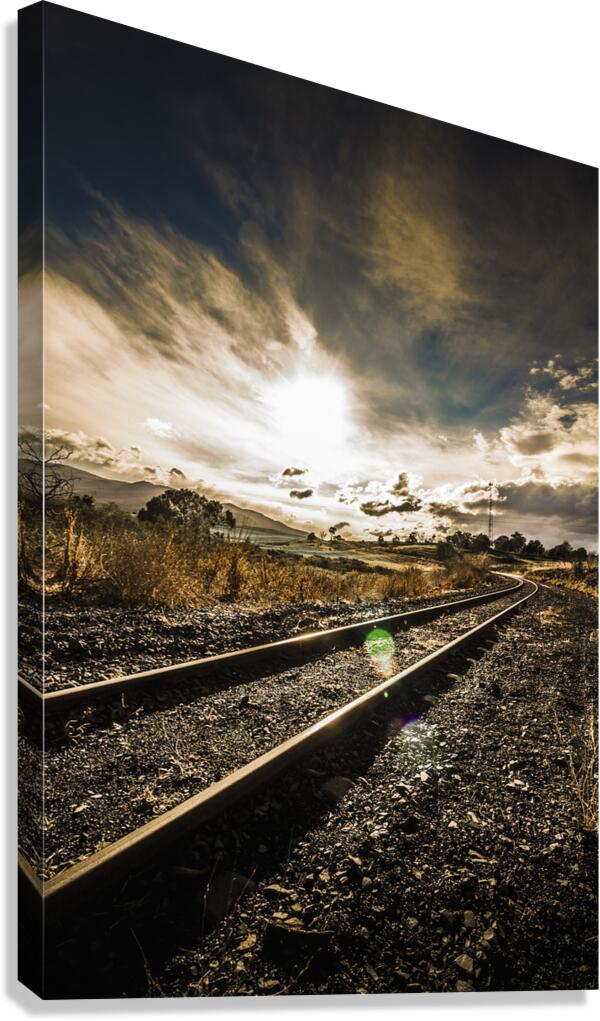Old railroad track Canvas Print