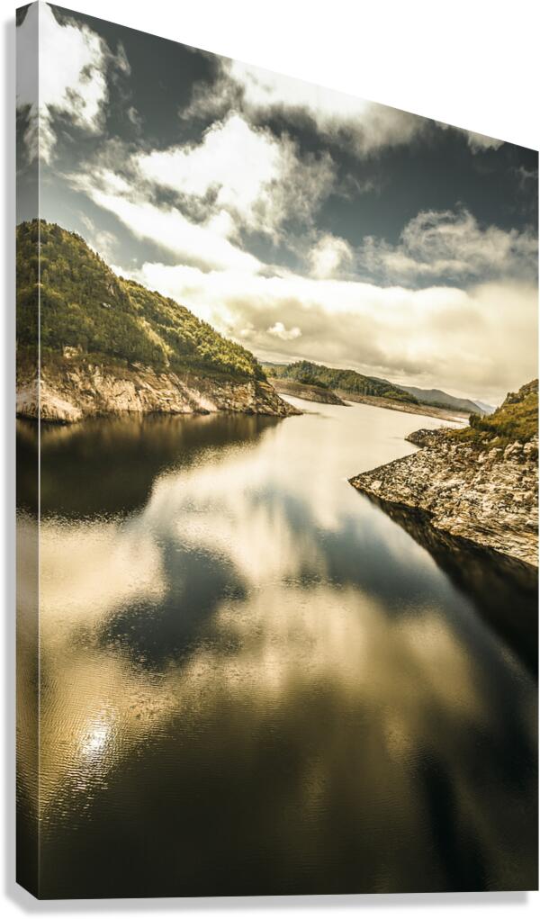 Cloudy blue lakes Canvas Print