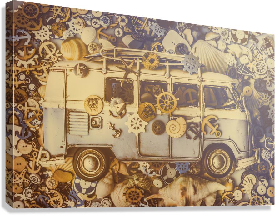 Coastal Charm Camper Canvas Print