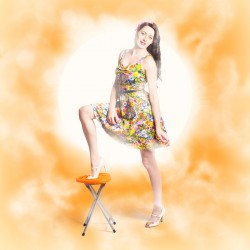 Backlit pin-up beauty