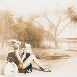 Fine art beach pinup