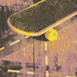 Vintage skateboard ruling the road