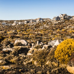 Rugged mountain town