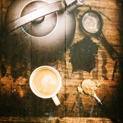 Vintage tea crate cafe art