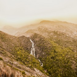 Rugged river waterfall 