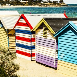 Colourful bathing sheds