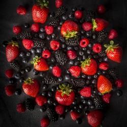 Berries on black