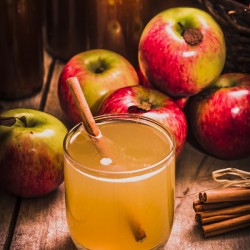 Glass of fresh apple cider