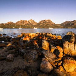 Golden rocky beachfront