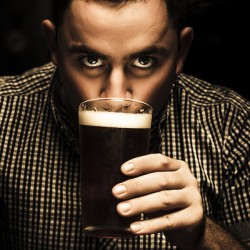 Irish man drinking beer on St Patricks Day