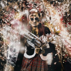 Crowned horror prom queen celebrating dead reunion