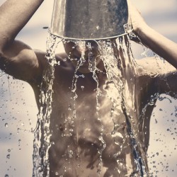 Young man having fun on a tropical summer holiday