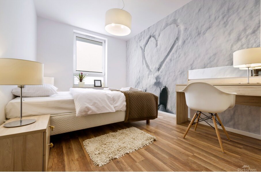 Romantic snow vacation Mural print