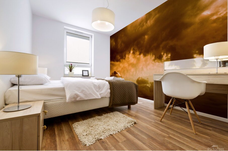 Dusk and storm Mural print