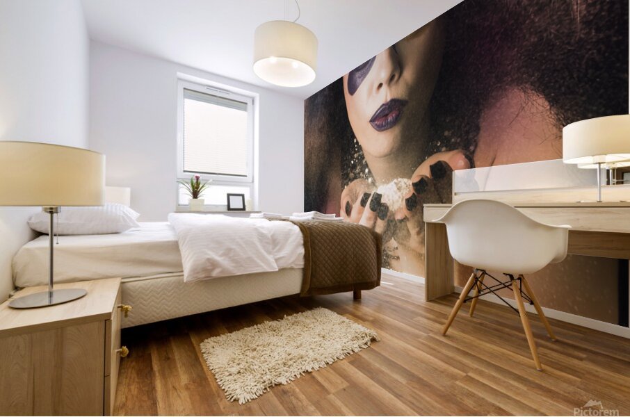 Jester magician performing magic trick Mural print