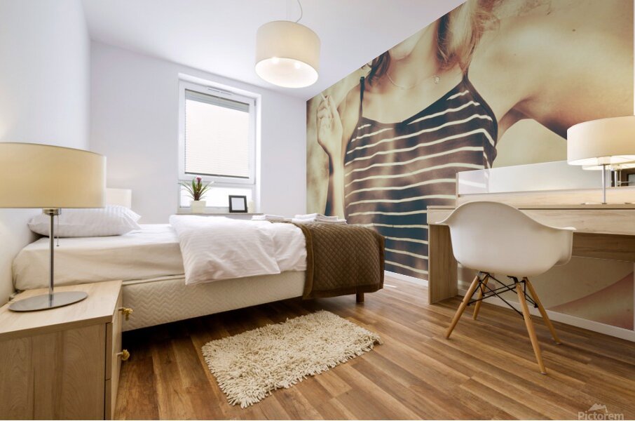 Smoking hot pin-up housewife Mural print