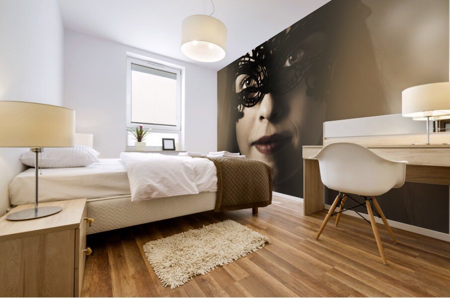 Beautiful party woman at luxury night ball Mural print