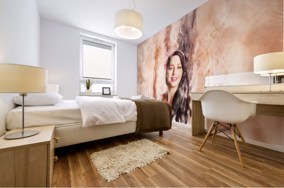 Caffeine high pin up girl Mural print