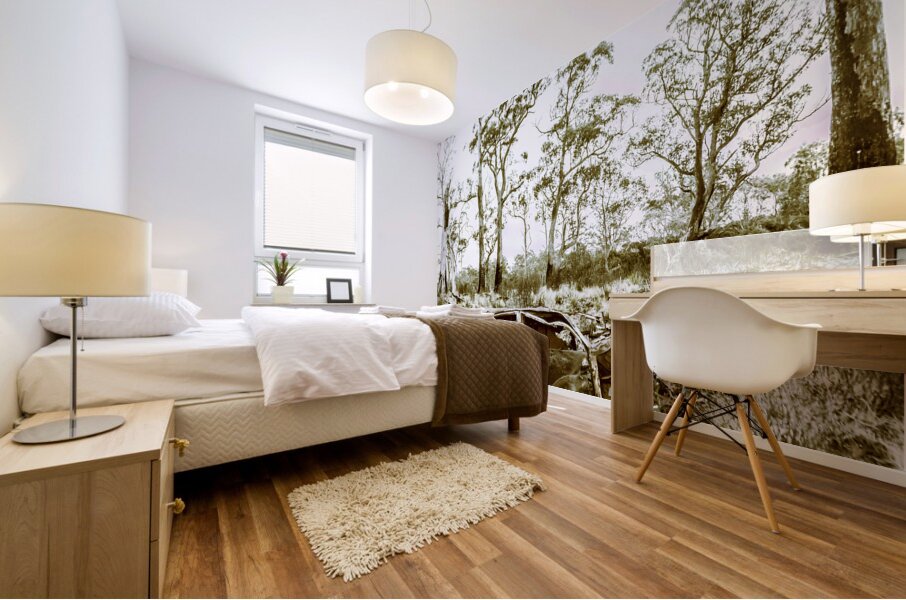 Vintage winter car wreck Mural print