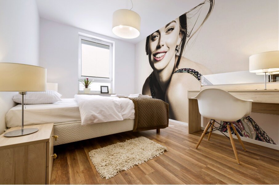 Classy cool hairstyle pin up Mural print