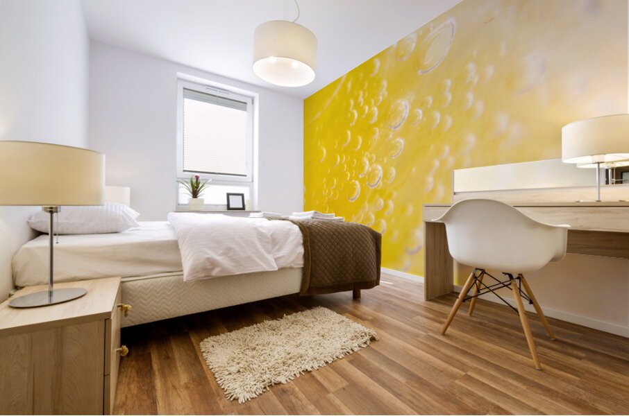 Macro lemonade bubbles Mural print