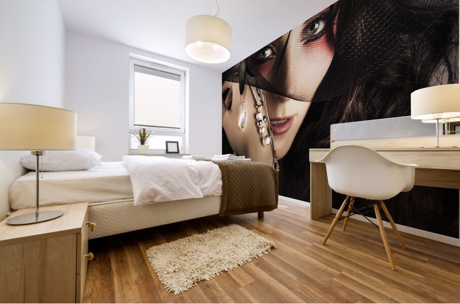 Beautiful Female Fashion Model In Luxury Jewellery Mural print