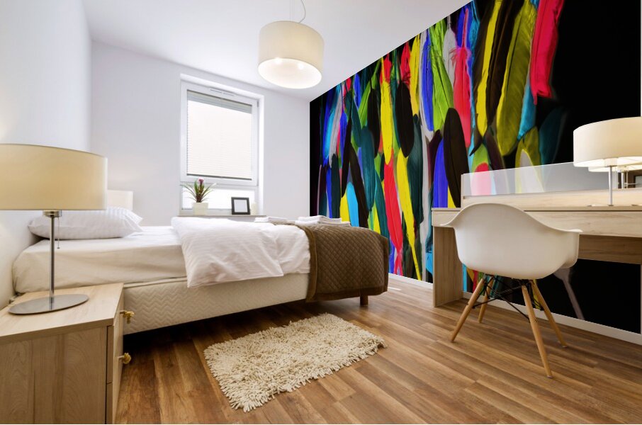 Painterly plumes Mural print