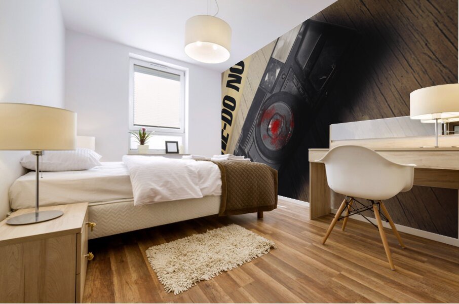 Crime scene evidence of the betrayal Mural print