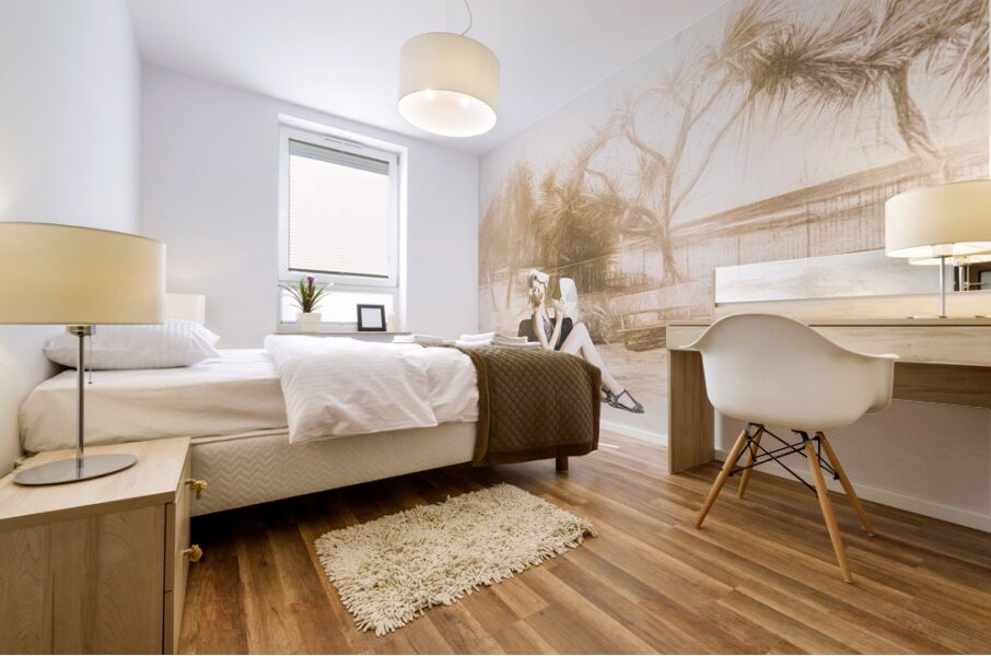 Fine art beach pinup Mural print