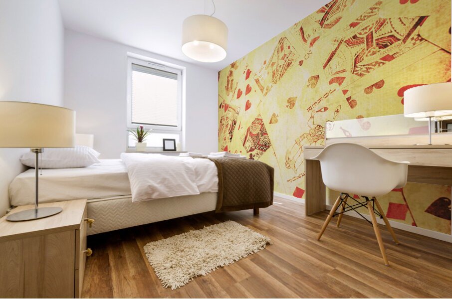 Vintage poker background Mural print