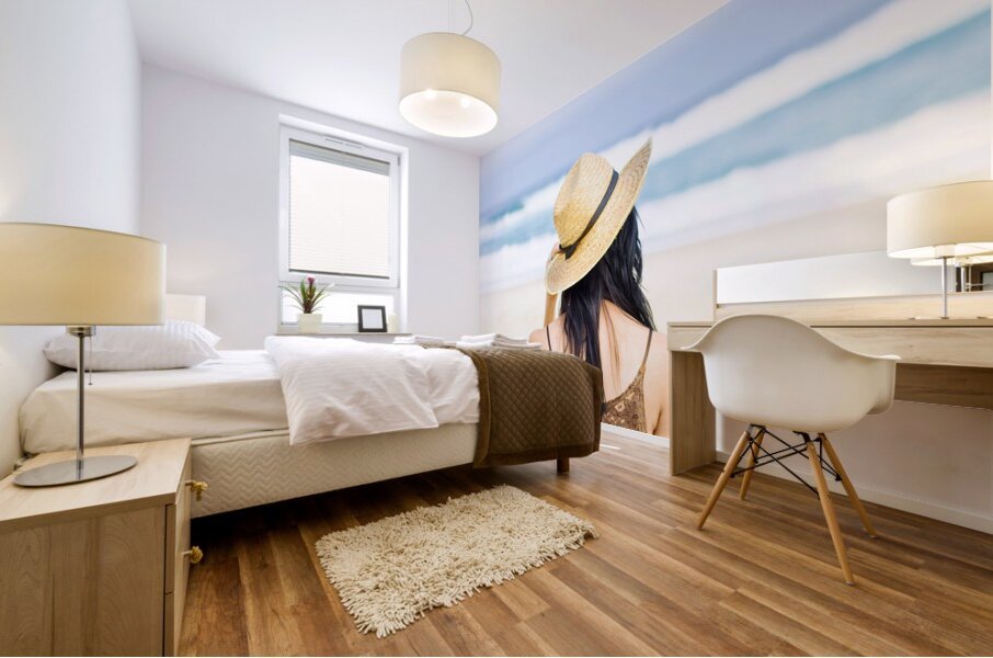 Gazing Out At The Ocean Mural print