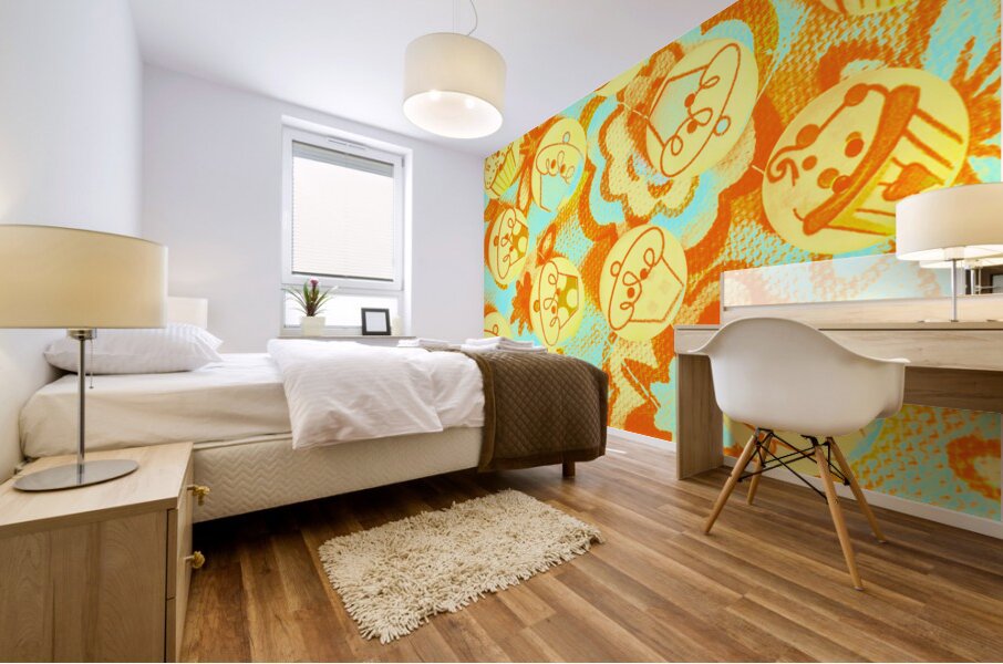 Buttercake buttons Mural print