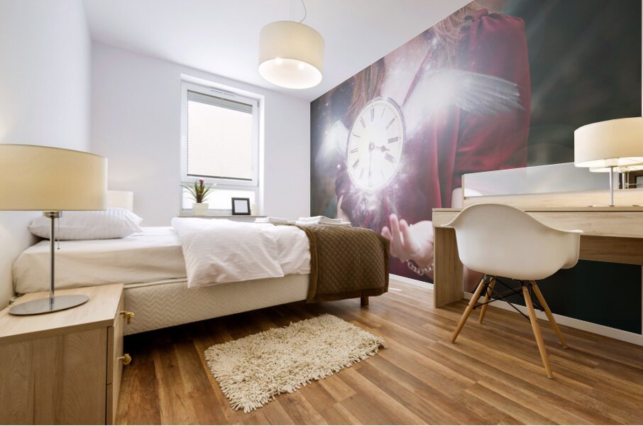 Feathers and minutes Mural print