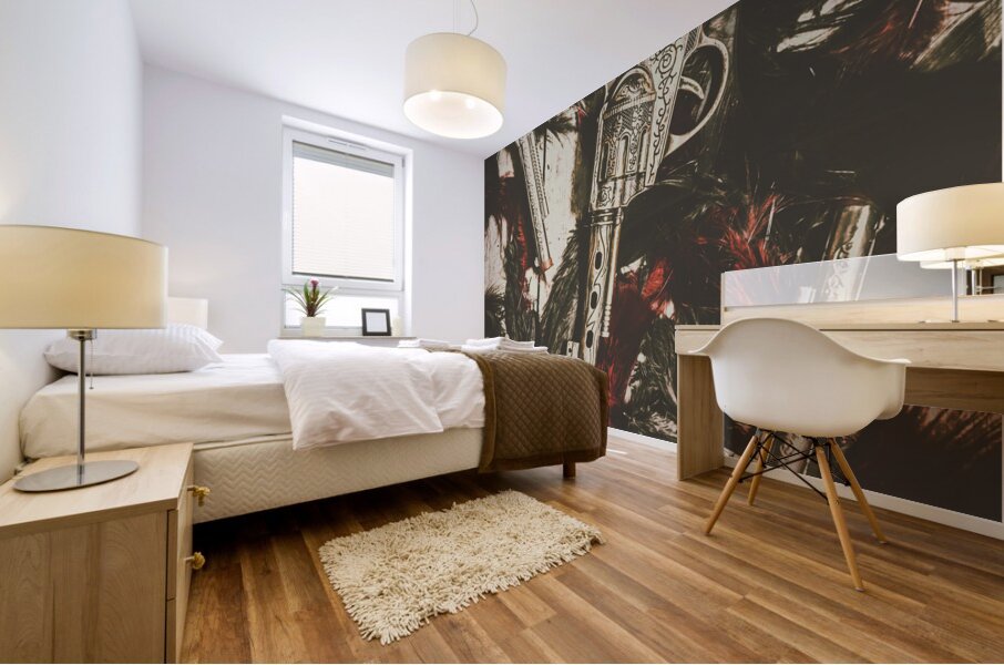 Playing cowboys and Indians Mural print