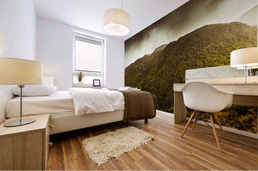 Mountain of trees Mural print
