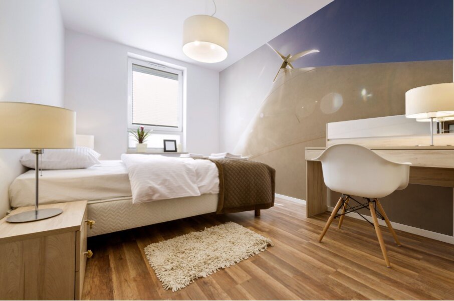 Sunlit wind power Mural print