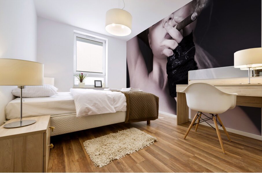 Pondering fashion spy Mural print