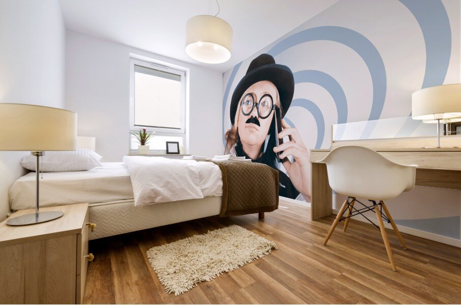 Technology evolution of mobile phone communication Mural print