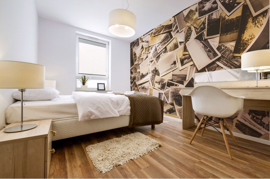 Pile of many instant photos  Mural print