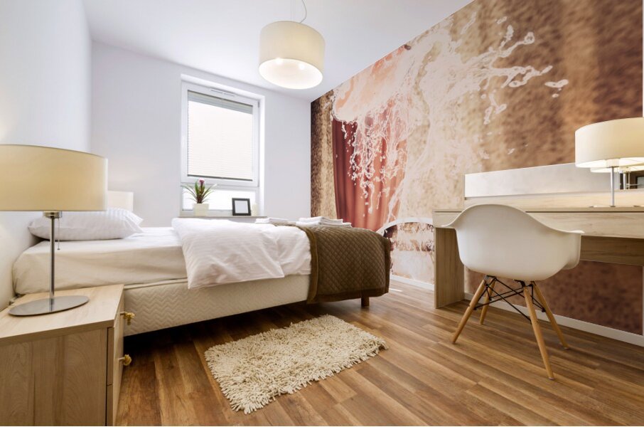 Beach milkshake with a strawberry splash Mural print