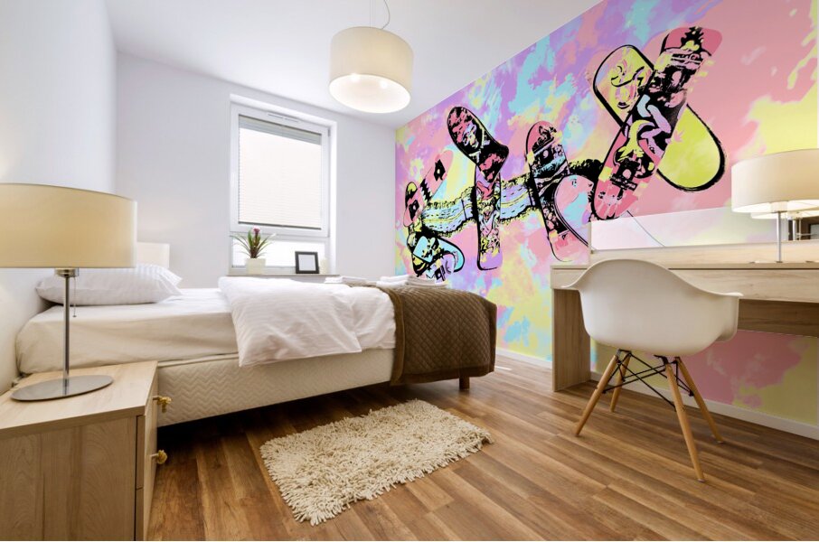 Street sk8 pop art Mural print