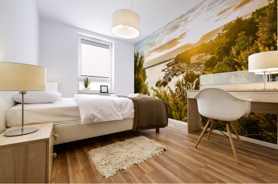 Harbouring a colourful vista Mural print