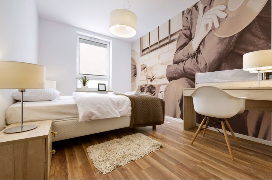 The phonograph in the back alley Mural print