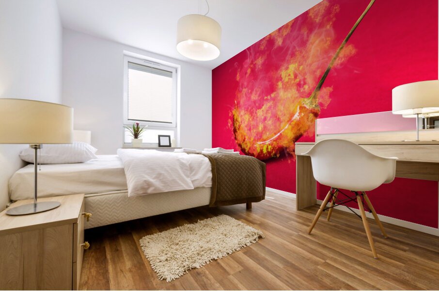 Burning red hot chili pepper. Mexican food Mural print