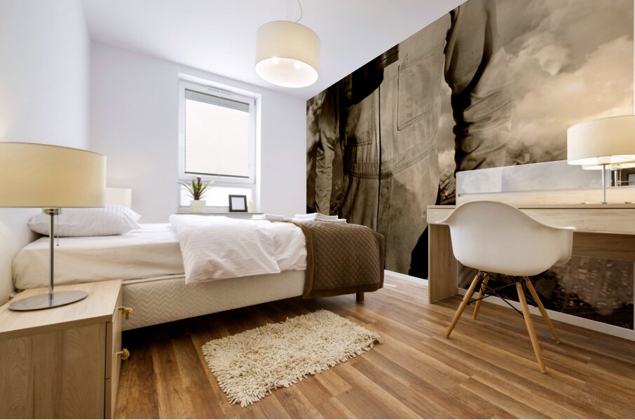 Dog Fights At Giant Heights Mural print